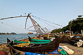 Kerala - Kochi the Chinese fishing net. 